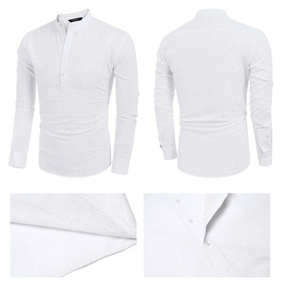 VTime™ - Casual skjorta i bomull och linne för män